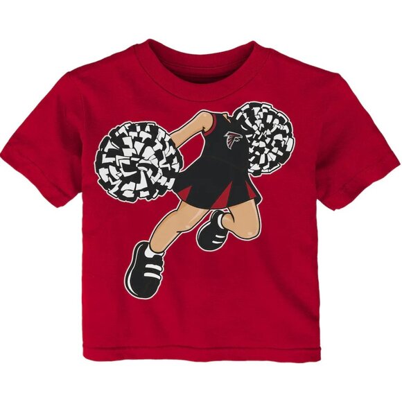 Girls Infant Red Atlanta Falcons Pom Pom Cheer T-Shirt nwt size 2T - Picture 1 of 2